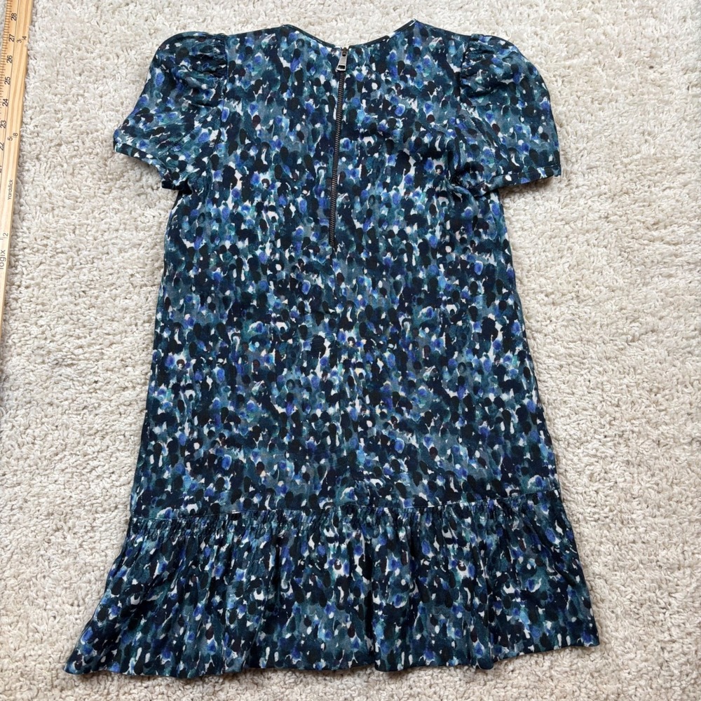 Burberry Children Girls 10Y Blue Green Print Wool Dress Silk Lined 140cm Italy